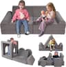 Toddler Couch, 12-Piece Modular Kids Play Couch for Bedroom