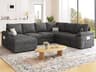 108 Inch Sectional Sleeper Sofa with Pull Out Bed