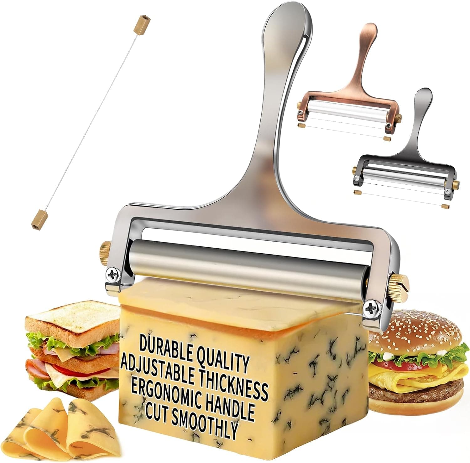 TOPULORS Wire Cheese Slicer Handheld Cutter with 1 Extra Wire