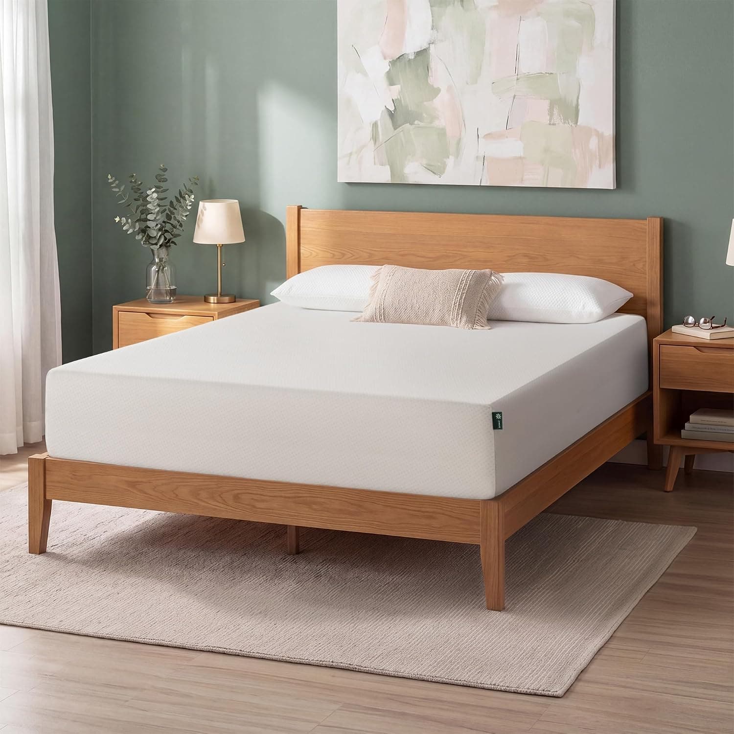 Zinus 12 Inch Queen Green Tea Memory Foam Mattress