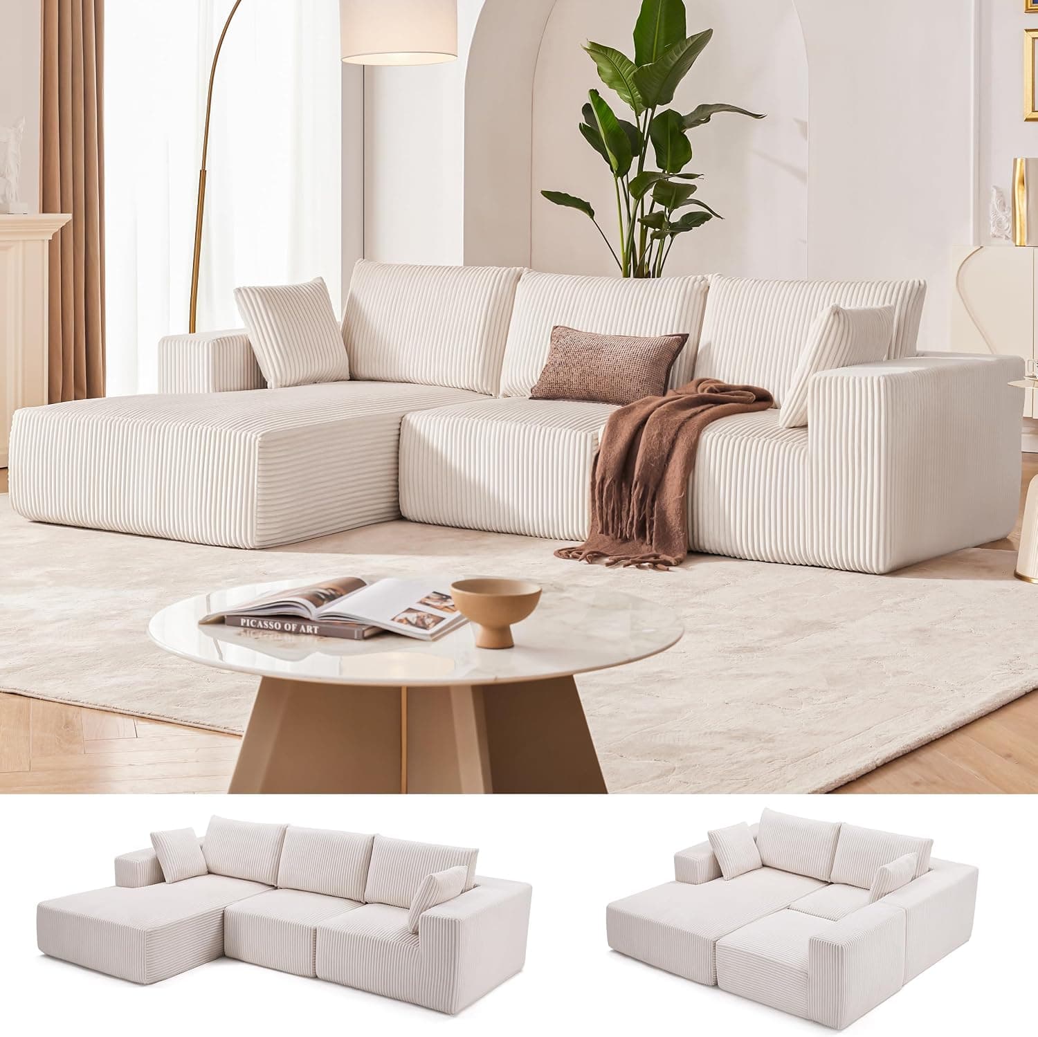 Weture 108\" Boneless Couch with Chaise