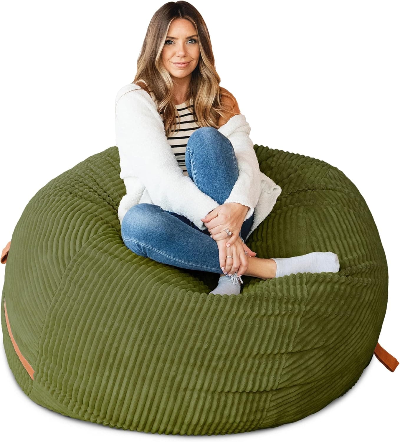 Big Joe Fuf 5Ft Oversized Foam Bean Bag Chair with Removable Cover for Kids