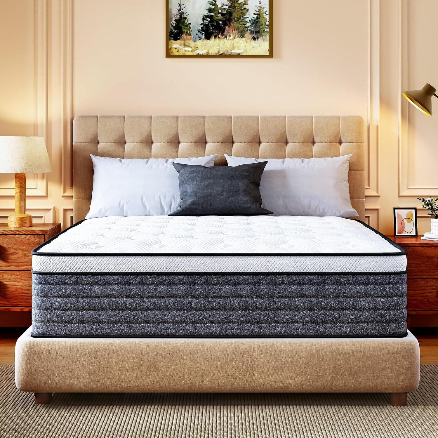Queen Mattress, 12 Inch Queen Size Hybrid Mattresses in a Box