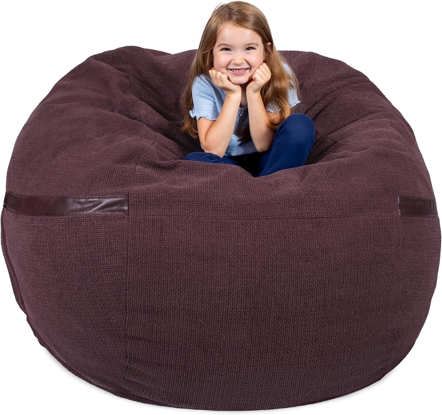 Big Joe Fuf 5Ft Oversized Foam Bean Bag Chair with Removable Cover for Kids